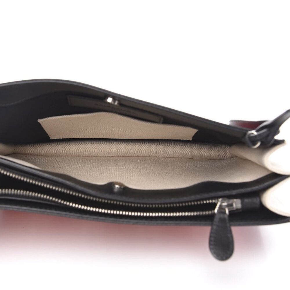 Balenciaga  Cotton Canvas Striped Pochette Crossbody Bag Red - Picture 3 of 5